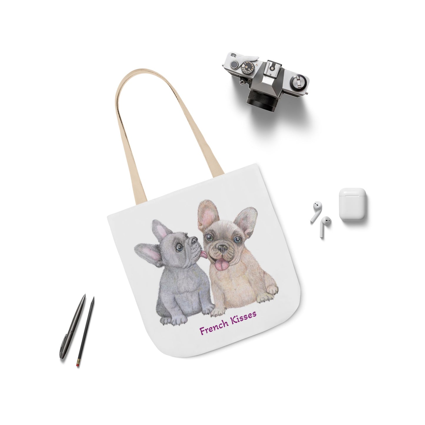 "French Kisses" Canvas Shopper