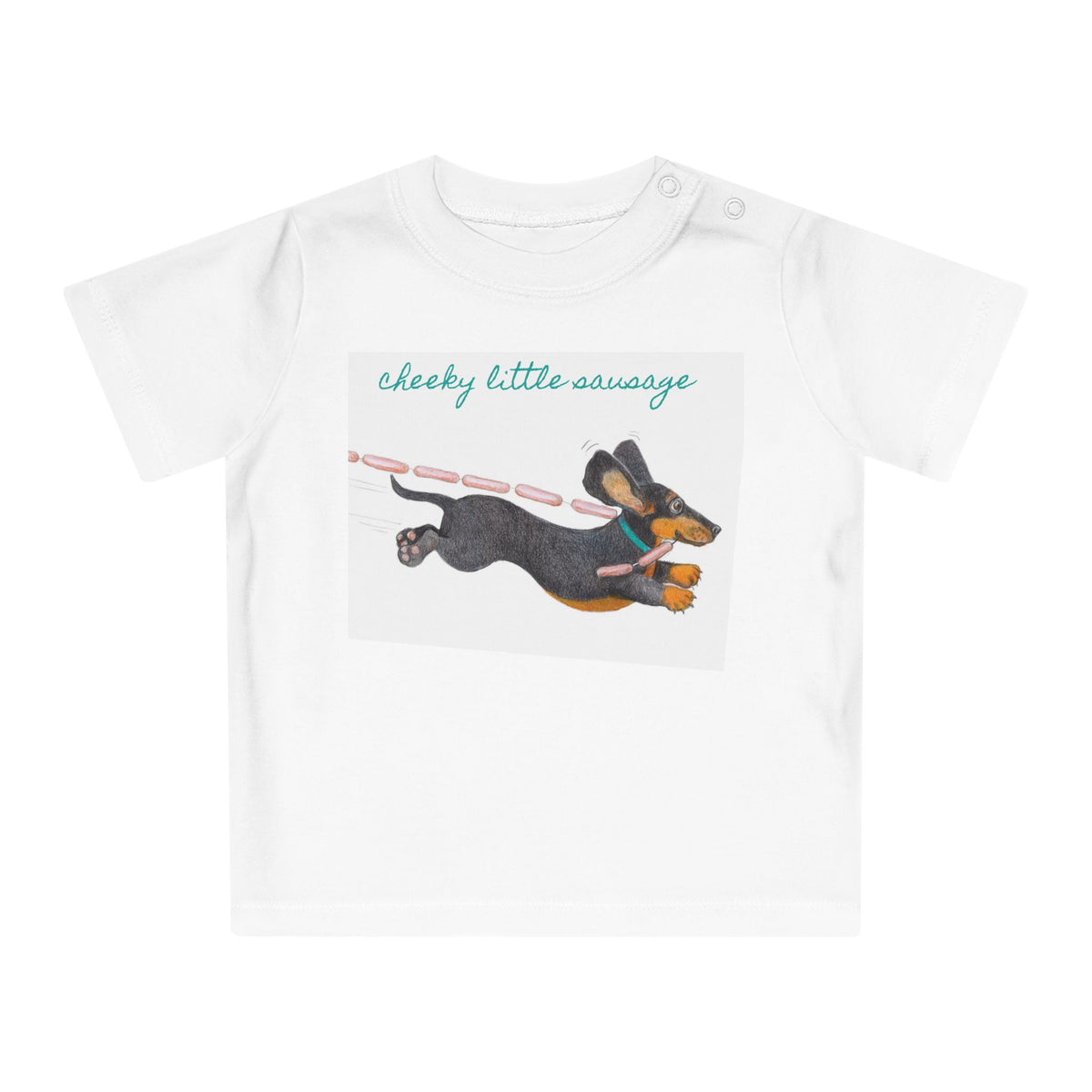 Cheeky Little Sausage Baby T-Shirt — Cute Dachshund Infant Tee