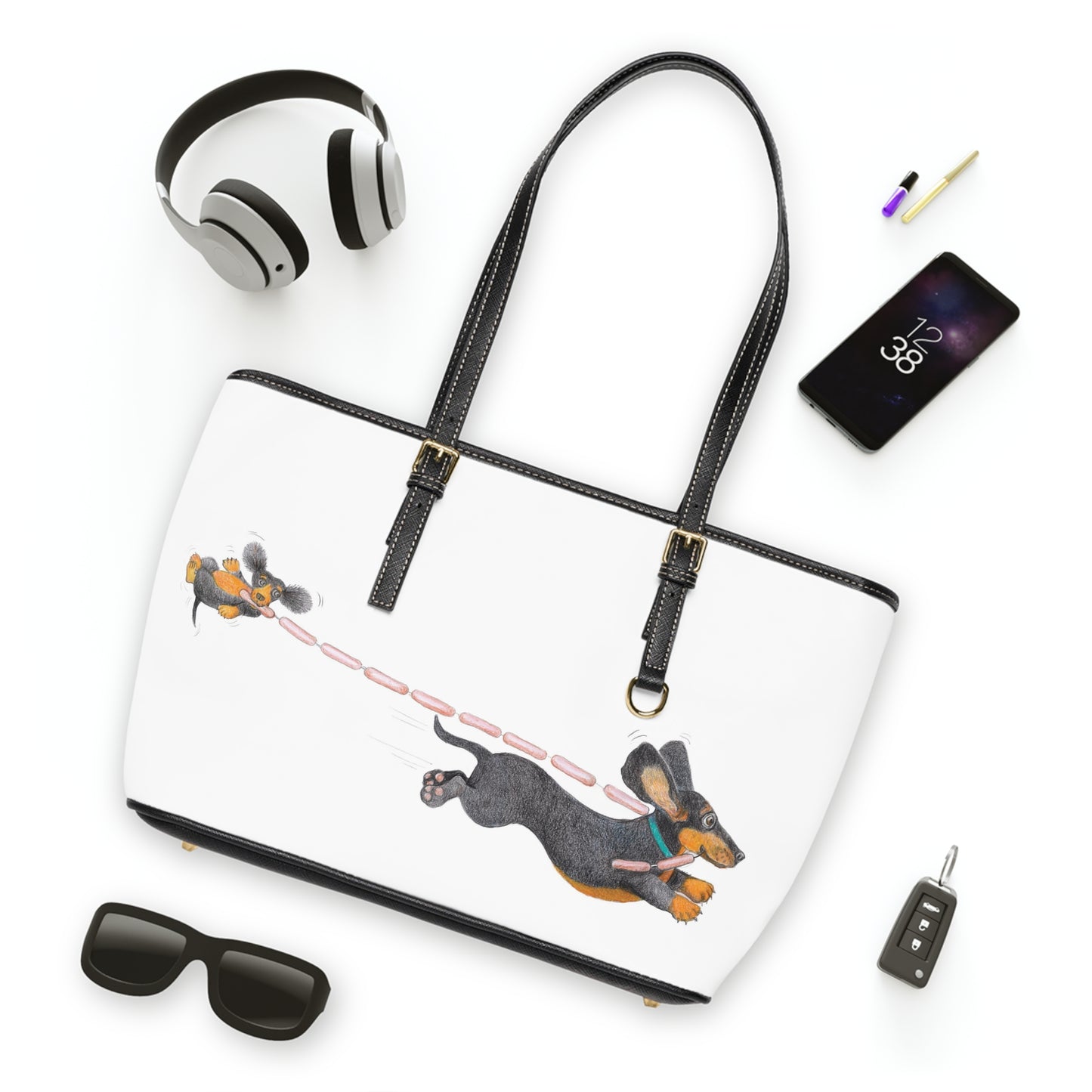 Cheeky Little Sausage PU Leather Shoulder Bag
