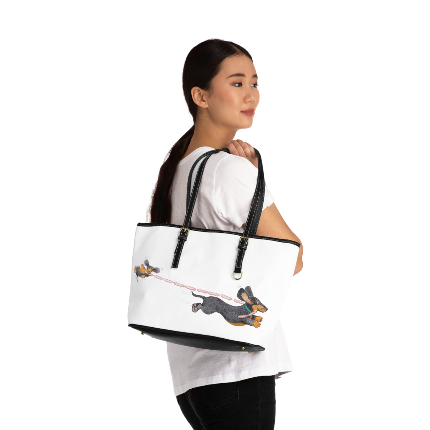 Cheeky Little Sausage PU Leather Shoulder Bag